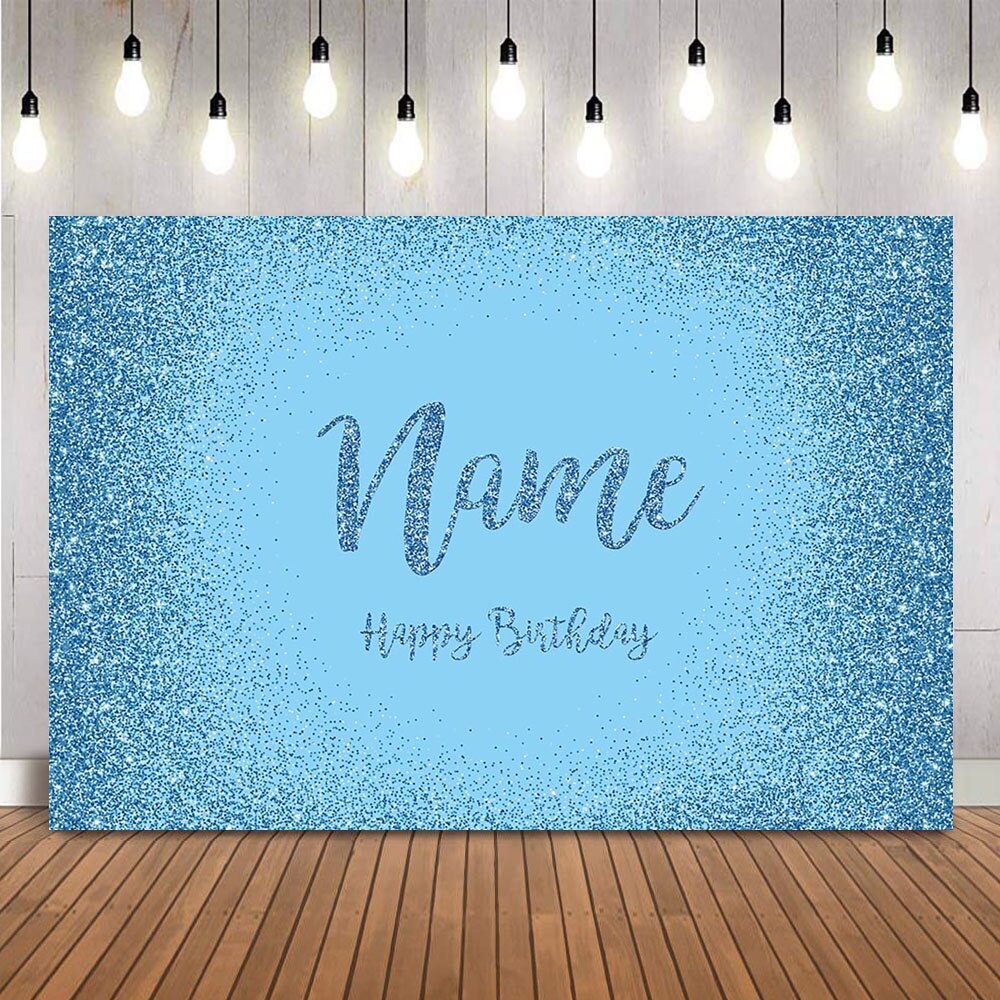 Blue Birthday Customize Background Customize Sliver glitter photo booth ...